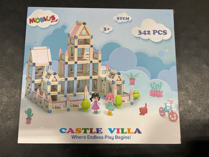 Photo 2 of 342-Piece 3D Princess Castle Villa Doll House Building Toy Set - STEM Montessori DIY Building Blocks Toys - Dollhouse for Girls Age 5 6 7 8 Year Old, LED Lights, ABS Plastic, Creative Kids Gift 342-Pcs Playset