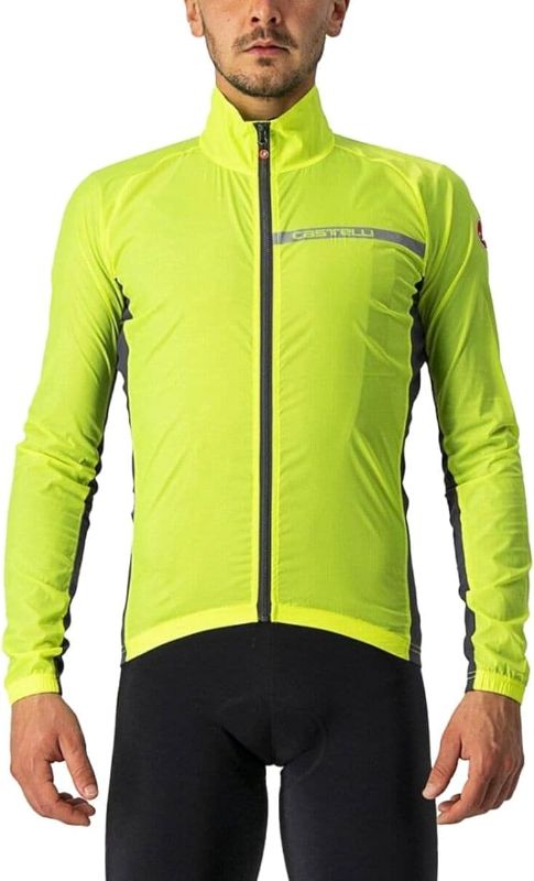 Photo 1 of Castelli Men's Squadra Stretch Jacket, Windproof Zip Up Shell with High Collar for Road and Gravel Biking I Cycling - SIZE XL 
