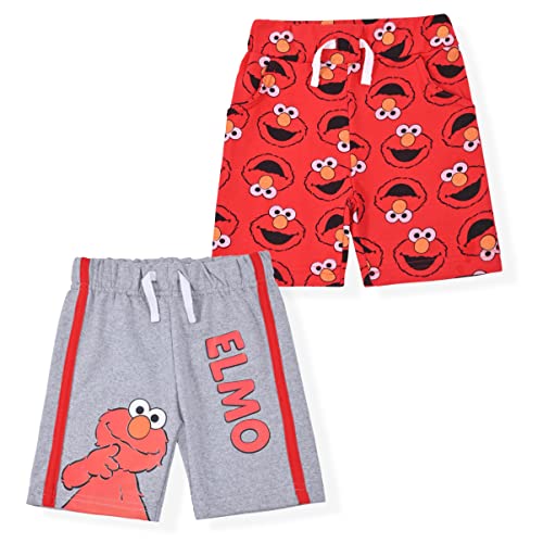 Photo 1 of [Size 12mo] Sesame Street Boys Elmo 2 Pack Shorts for Baby Boys and Toddler Boys – Red/Grey 12 Months
