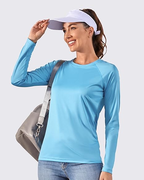 Photo 1 of [Size L] FairyLavie Women's UPF 50+ Long Sleeve Hiking Shirts Sun Protection Outdoor T-Shirt Lightweight Quick Dry Tops for Workout 