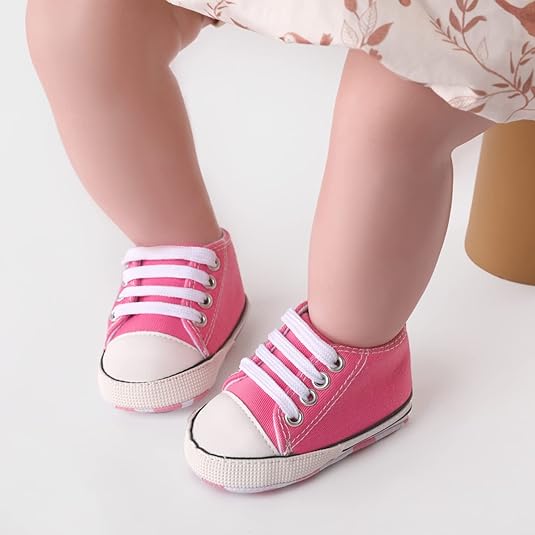 Photo 1 of [Size 3] PATPAT Baby Shoes Baby Girl & Boy Shoes [Skin-Friendly Material] [Anti-Slip & Lightweight] Baby Girl Shoes Baby Booties Baby Walking Shoes Infant Sneaker Unisex Outfit Canvas Baby First Walking Shoes
