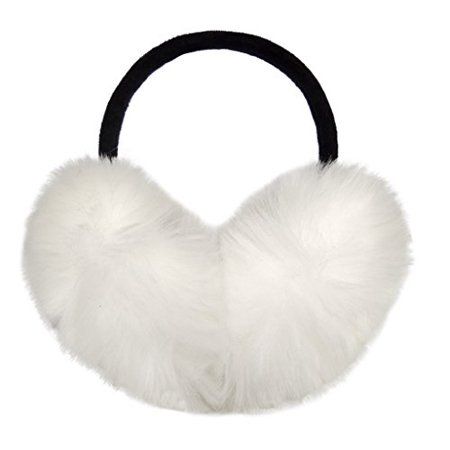 Photo 1 of LETHMIK Women S Faux Fur Foldable Big Earmuffs Winter Outdoor Ear Warmers White

