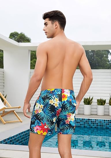 Photo 1 of [Size 2XL] EUOW Men's Swim Trunks Quick Dry Beach Bathing Suit Board Shorts Hawaiian Swimsuit with Mesh Lining and Pockets
