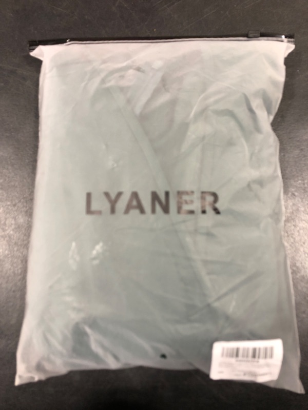 Photo 2 of [Size L] LYANER Women's Split Long Sleeve Wrap Deep V Neck Tie Waist Jumpsuit Long Pants Romper- Dark Green