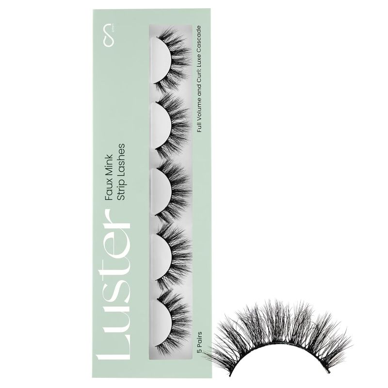 Photo 1 of Cashmeren Faux Mink Strip Lashes, DIY Individual Fake Eyelashes At Home Extensions, Bold and Dramatic Eye Lashes for a Statement Glam, Waterproof and Reusable Lashes Wispy, 5 Pairs Luxe Cascade 