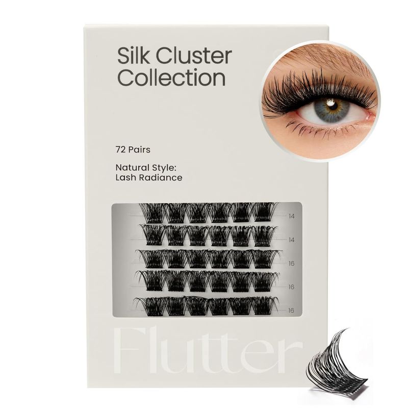 Photo 1 of Cashmeren Silk Cluster Lashes, DIY Individual Eyelashes At Home Extensions, Full and Defined Lashes for Chic Medium Glam, Versatile for Party or Everyday, 72 Lash Clusters Lash Radiance, D-12-18 MIX