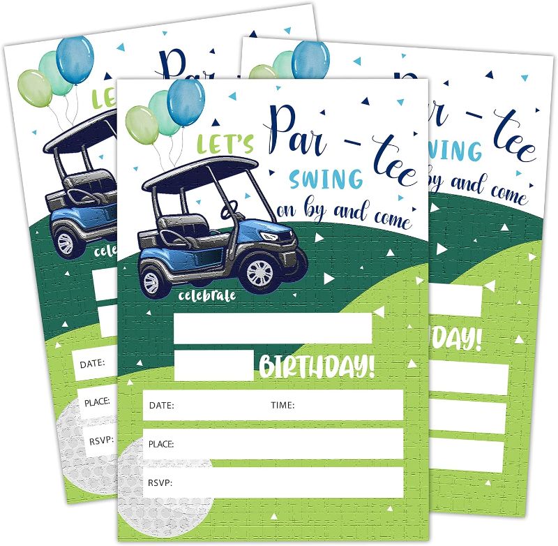 Photo 1 of Doreen's Boutique Birthday Invitations, Golf Party Decorations, Supplies, Playground Park Kids Teen Birthday Party Celebration Favors for Boys or Girls - Pack of 20 Cards with Envelopes (019)