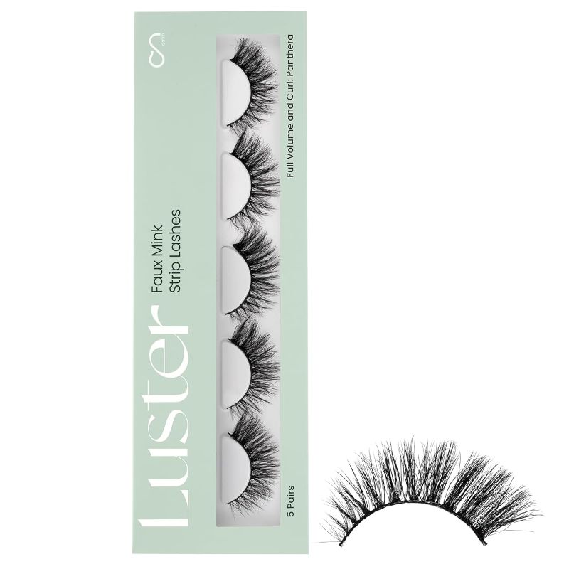 Photo 1 of Cashmeren Faux Mink Strip Lashes, DIY Individual Fake Eyelashes At Home Extensions, Bold and Dramatic Eye Lashes for a Statement Glam, Waterproof and Reusable Lashes Wispy, 5 Pairs Panthera