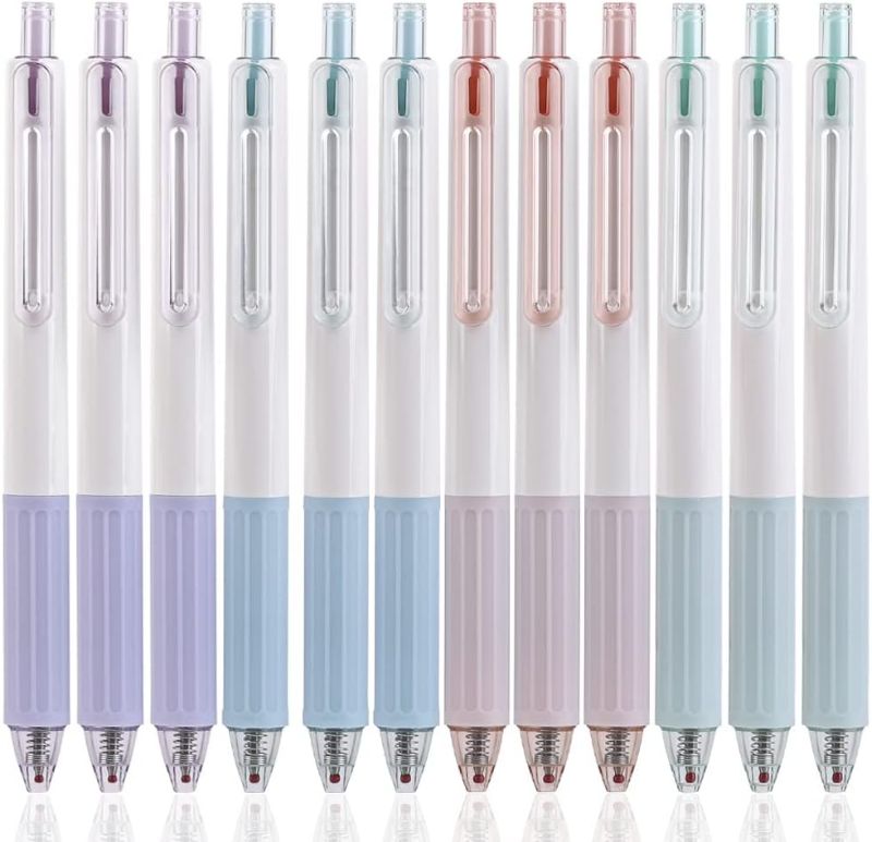 Photo 1 of GP1332 Retractable Rolling Ball Gel Ink Pens with Soft Grip, Fine Point 0.5mm, Black Ink,12-Pack
