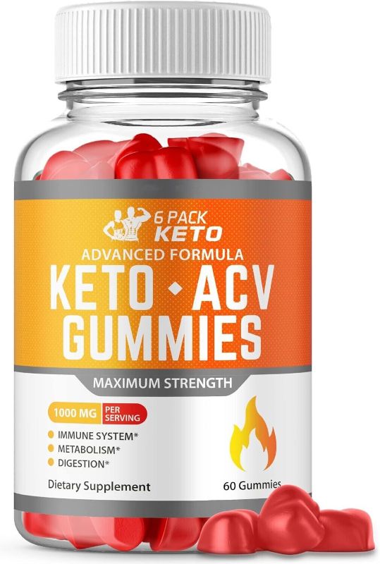 Photo 1 of (1 Bottle) 6 Pack Keto ACV Gummies Weight Loss - 60 Gummies
