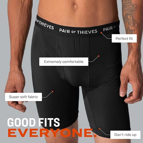 Photo 1 of [Size S] Pair of Thieves Super Fit Men’s Long Boxer Briefs, 4 Pack Underwear, AMZ Exclusive
