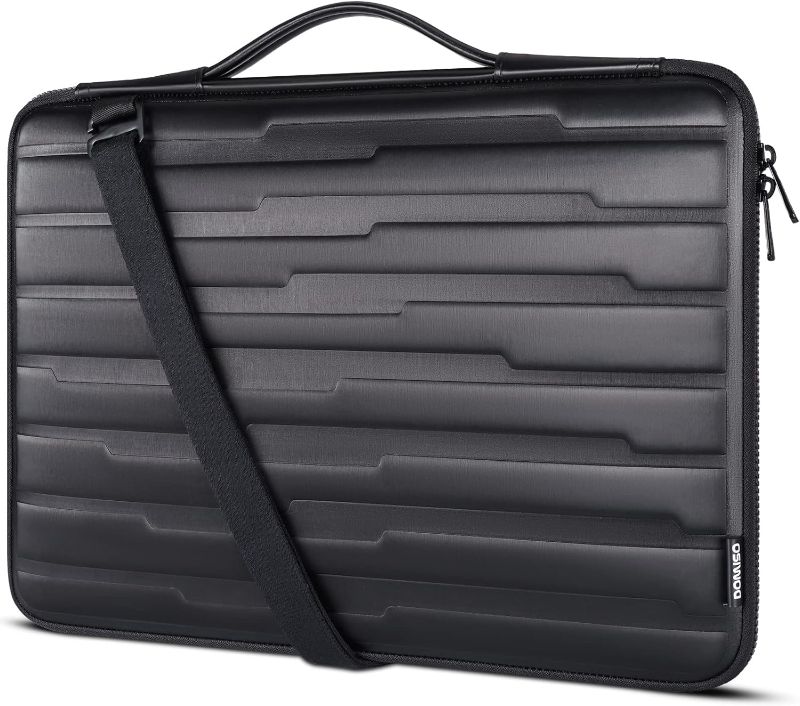 Photo 1 of DOMISO 17 Inch Laptop Sleeve Shouder Bag Shock Resistant Protective Case Handbag for 17 inch Lenovo IdeaPad 520 / Dell Inspiron 15 3000 3573 / HP/SAMSUNG/Acer Computer, Black
