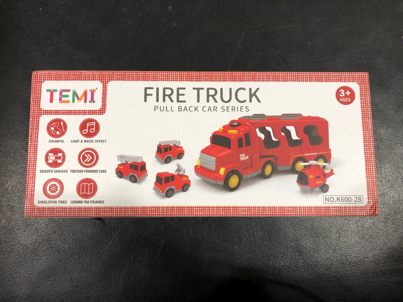 Photo 2 of Bennol Toddler Toys for 1 2 3 4 5 6 Years Old Boys, 7 in 1 Fire Car Trucks Playset with Play Mat & Accesoories, Birthday Gifts for Toddlers Kids Boys Girls Age 1-3 3-5
