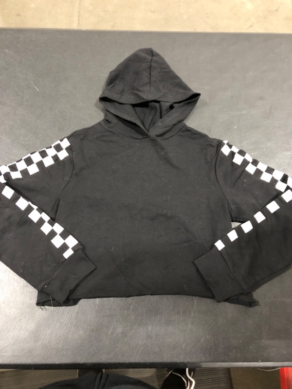 Photo 1 of [Size 12 Girls] Black/White checkered Cropped hoodie