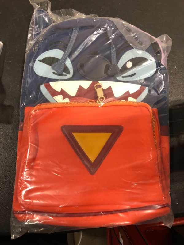 Photo 1 of FENGJINRUHUA Cute Stitch School Bag Big Ear Boy Girl Cartoon School Travel Backpack Blue Orange