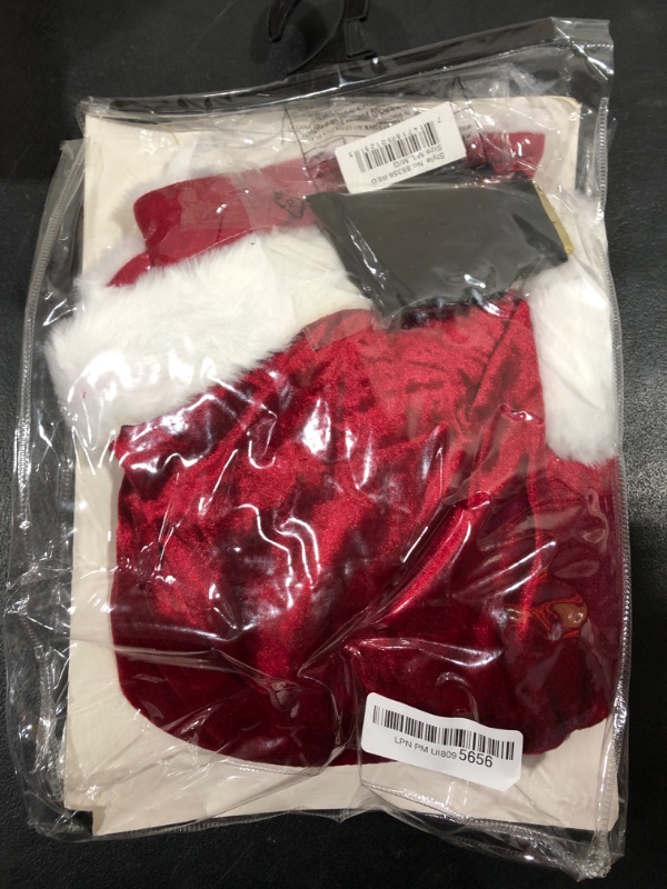 Photo 2 of [Size M] Leg Avenue Women's 2 Pc Mrs Claus Santa Christmas Costume with Hooded Dress, Belt Women's Medium / Large Red/White