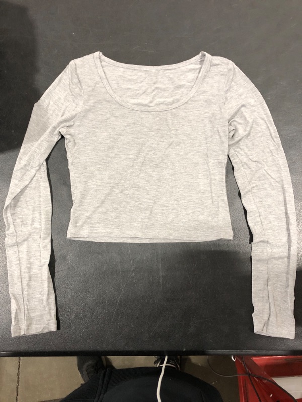 Photo 1 of [Size XS] Ladies Loungewear Long Sleeve Crop Top- Grey