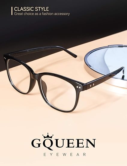 Photo 1 of GQUEEN Oversized Fake Glasses for Women Men Non Prescription Glasses Clear Lens Glasses Eyeglasses, 201581
