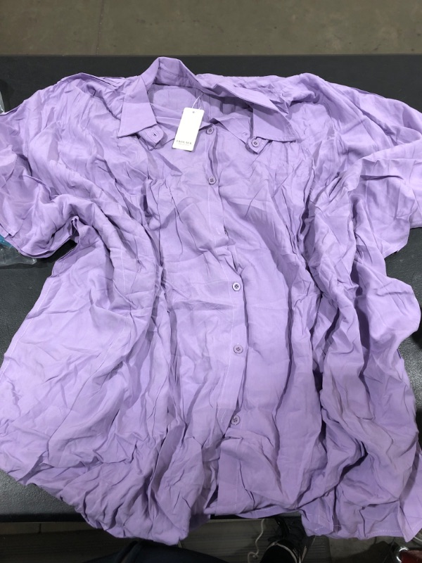 Photo 1 of [Size XL] Women's Lavender Button Down PJ Shirt