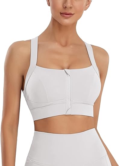 Photo 1 of [Size XL] FEOYA Women Sports Bra Front Button Yoga Shockproof Adjustable Bra X-Shaped Cross Knit Vest Without Steel Ring