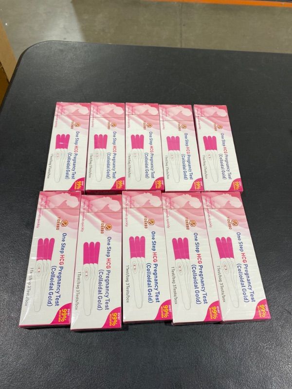 Photo 2 of 10 PACK HCG Pregnancy Tests 1 Test/Bag 3 Tests/Box, Woman Individually Sealed Early Pregnancy Home Detection Kits- EXP 01/2026
