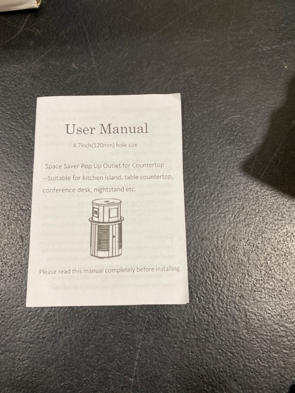 Photo 3 of Automatic Pop up Power Outlet with 15W Wireless Charger,Pop up Electrical Outlets for Countertops,4.7'' Diameter Round Pop Up Counter Outlet with 4 Outlets,2 USB,Hidden Outlet,Pop Out Outlet 120mm hole size Black