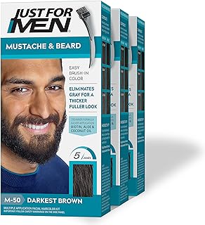 Photo 1 of 3 PACK Just For Men Mustache & Beard Coloring for Gray Hair, M-50 Darkest Brown