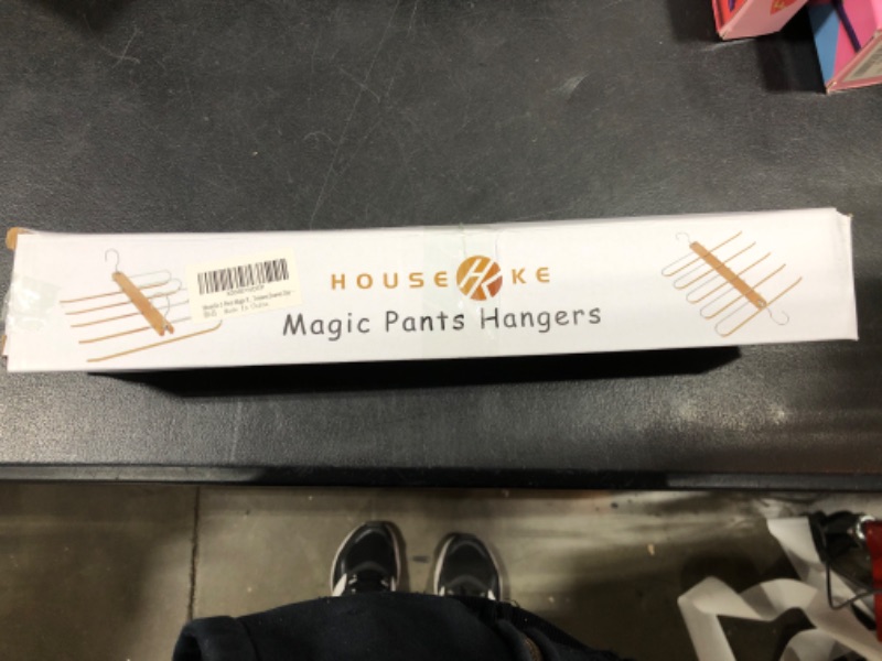 Photo 1 of 2-Piece Magic Pants Hangers (2.0 Center is Backward Not Easy Slide Off. More Easily Getting Clothes on and Off) Pants Hangers Space Saving 5 Layers 2 Uses Multi Functional Pants Rack