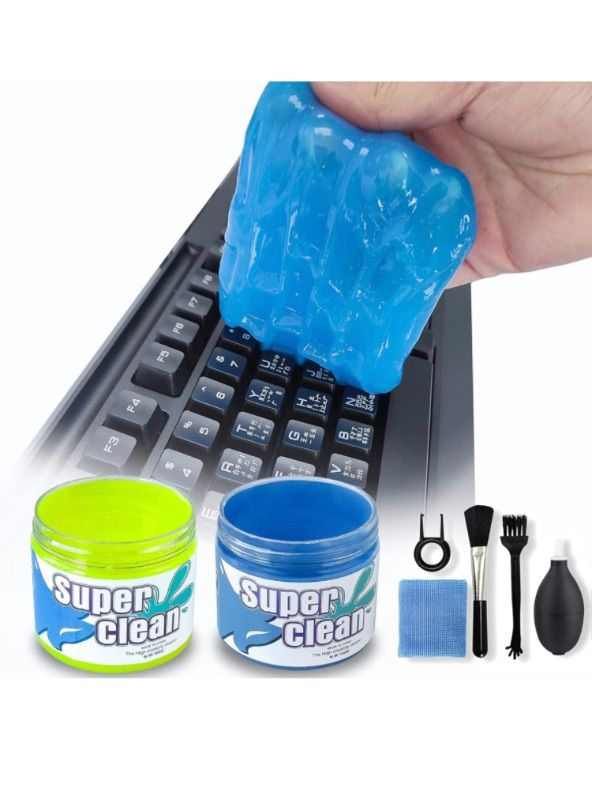 Photo 1 of 2 Pack Keyboard Cleaner, Dust Cleaning Gel with 5 Keyboard Cleaning Kit Detailing Cleaning Putty for Car Dash & Vent Universal Office Electronics Cleaning Kit Laptop, Calculators, Speakers & Printers