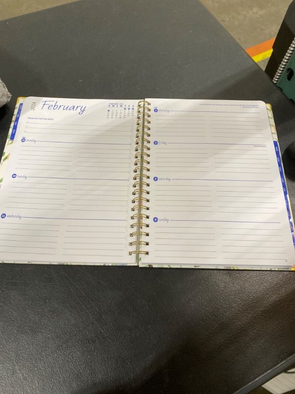 Photo 1 of Planner 2024 Daily Weekly Monthly Teacher Planner, 8.5"x11", Academic Hardcover Planner DEC 2023 to DEC 2024, 13-Month School Organizer, Spiral Notebook with Stickers, Inner Pocket, Coated Tabs Watercolor Flower LARGE: 8.5" x 11"