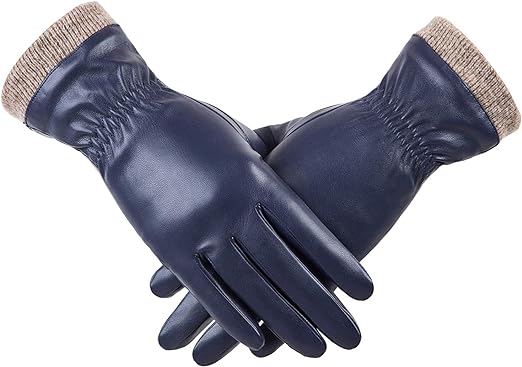 Photo 1 of 2 PACK REDESS Winter Leather Gloves for Women, Wool Fleece Lined Warm Gloves, Touchscreen Texting Thick Thermal Snow Driving Gloves