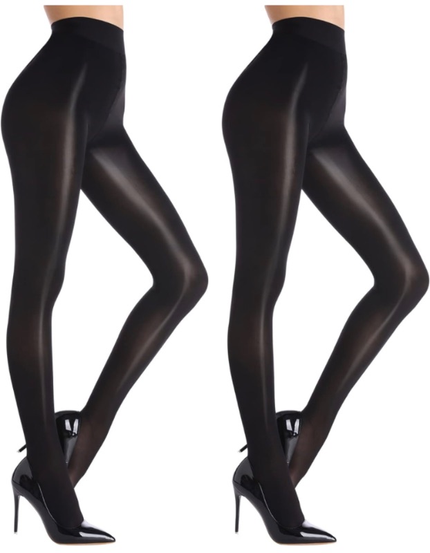 Photo 1 of HA WA 2 Pairs Women's Shiny Slimming Tights, Super Sexy High Waist Tummy Compression Pantyhose  SIZE LARGE