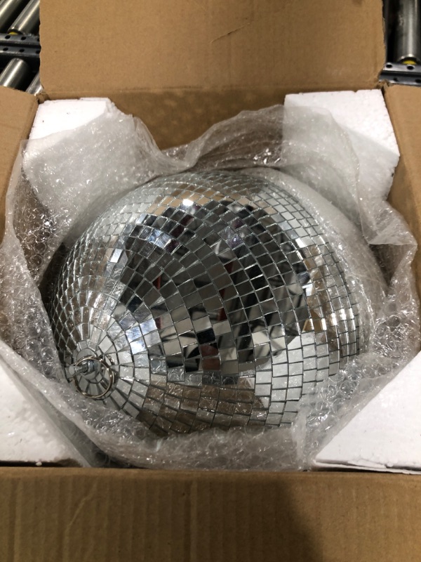 Photo 2 of Youdepot Disco Ball Disco Ball Mirror 12 Inch Mirror Ball Hanging Disco Lighting Ball for DJ Club Stage Bar Party Wedding Holiday Decoration Disco Ball Large