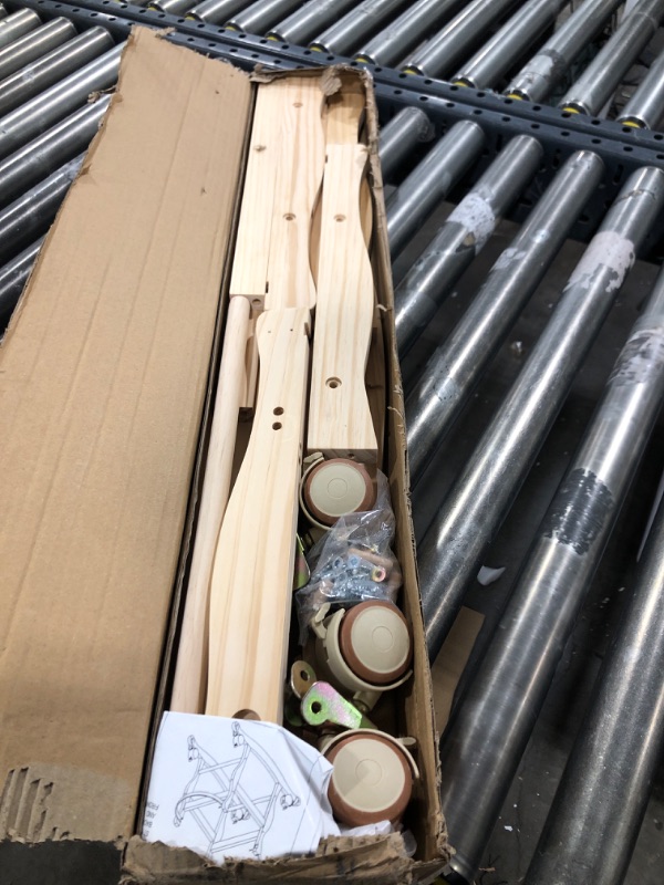 Photo 1 of Pinkunn Moses Basket Stand Rocking Moses Basket Rocker Stand Adjustable Wooden Bassinet Stand with Wheels for Newborn Baby Bassinets Cradles, Natural Wood, Baby Basket is Not Included 31.5 x 15.75 x 18.9 Inch Wood Color