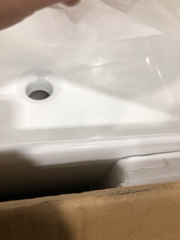Photo 4 of  Rectangular Vessel Sink - Kichae 21" x 13" Modern Bathroom Vessel Sink White Porcelain Ceramic Rectangle Above Counter Vessel Vanity Sink Art Basin