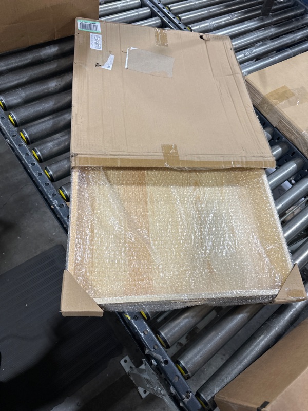 Photo 1 of Hanobe Square Large Ottoman Tray: Extra Large Serving Tray with Handles Rustic Wood Decorative Coffee Table Trays Farmhouse Home Decor for Living Room Kitchen Counter 22" x 22" Square 22" Natural