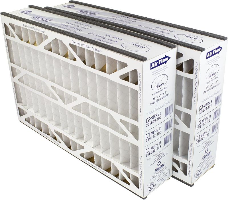 Photo 1 of (2-Pack) – 16” x 25” x 5” Pleated Air Filter, MERV 8