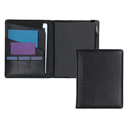 Photo 1 of Samsill Professional Composition Style Padfolio, Business Portfolio, Black, Includes 7x10 Composition Writing Notebook