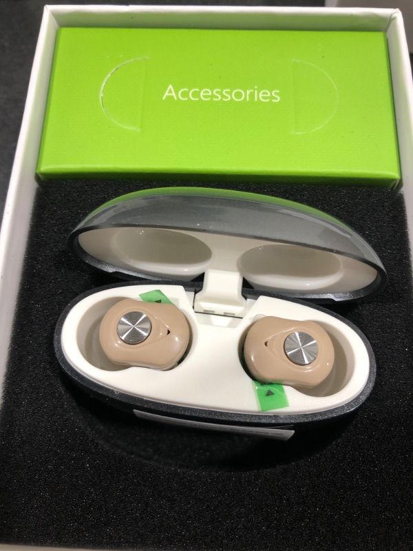 Photo 3 of Hearing Aids for Seniors, True 16 Channels Rechargeable OTC Hearing Amplifiers Aids with Smart Noise Cancellation, Invisible Semi-In-Ear Hearing Aid with Charging Case