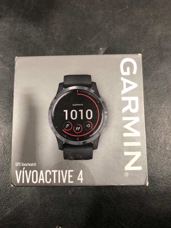 Photo 2 of Garmin Vivoactive 4, GPS Smartwatch, Features Music, Body Energy Monitoring, Animated Workouts, Pulse Ox Sensors and More, Black Black 45mm Smartwatch