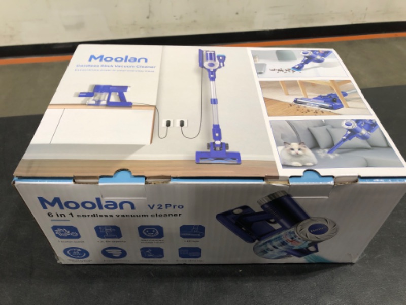 Photo 2 of Moolan Cordless Vacuum Cleaner, 6 in 1 Rechargeable Lightweight Cordless Stick Vacuum with Powerful Suction, 40min Runtime 180° Rotating for Home Hardwood Floor