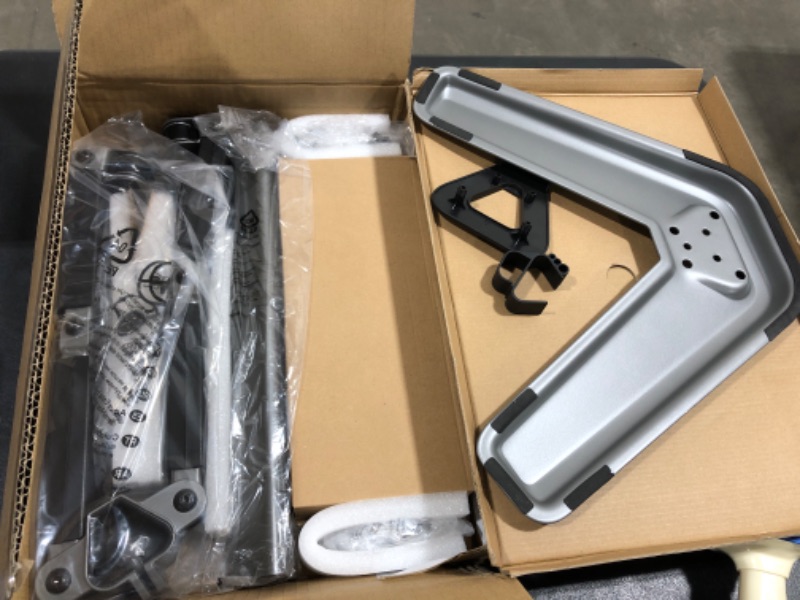 Photo 1 of WALI Dual Monitor Stand for Desk, Computer Monitor Stands for 2 Monitors up to 32inch inches, Dual Monitor Mount Fits up to 19.8lbs, Free Standing Full Motion Dual Monitor Arm for Desk (MF002N), Black