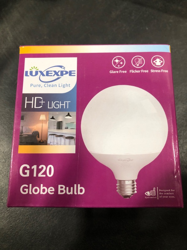 Photo 2 of LUXEXPE Led Light Bulb, SCR Dimmable Led Bulbs, G120 Globe Bulb, 18W=200W Daylight 5000k Large Globe Light Bulbs, E26 Base,1800 Lumen, Perfect for Indoor Living Room LED Bulbs… Dimmable 18w 5000k