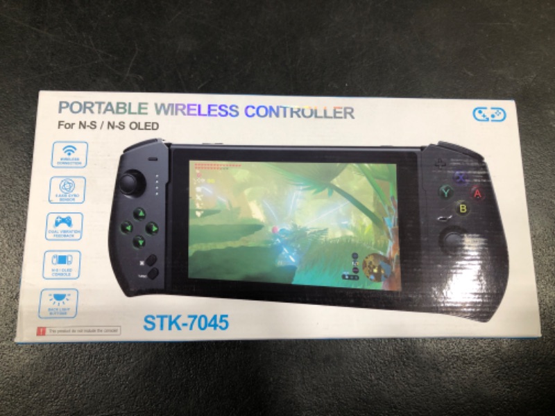 Photo 1 of Gammeefy One-Piece Joypad Controller, Wireless Switch Controller for Switch/OLED with Buttons Lights, Switch Pro Controller is Ergonomically Designed with Turbo, One Click Connection Function Black