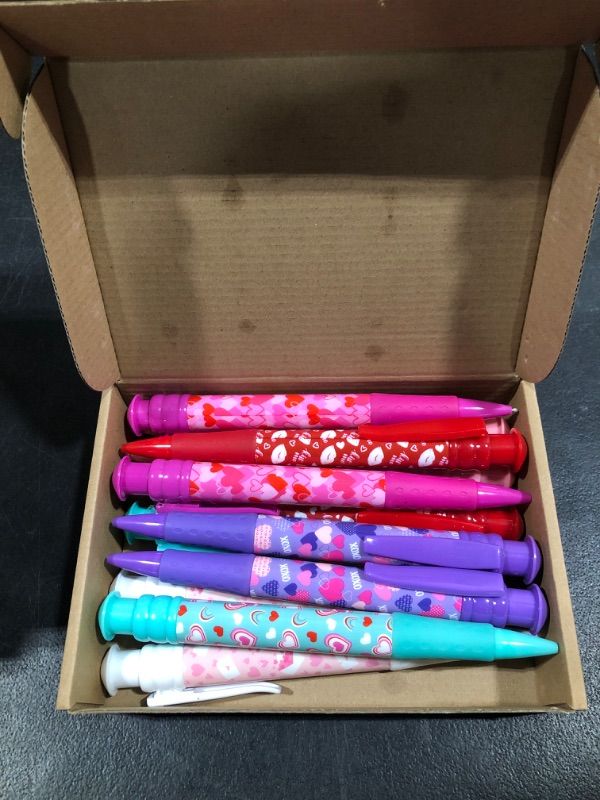 Photo 1 of 12 Pcs Valentine's Day Jumbo Pens Bulk 7.5 Inch Heart Ballpoint Pens Retractable Pens Black Gel Ink Pens Valentine Party Favors for Kids Adults Office School Wedding Supplies