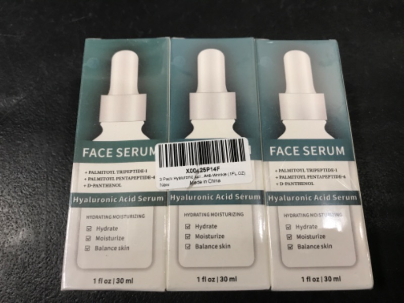 Photo 2 of 3 Pack Hyaluronic Acid Serum Moisturizing for Face Anti-Wrinkle (1FL.OZ) EXP 12/2026