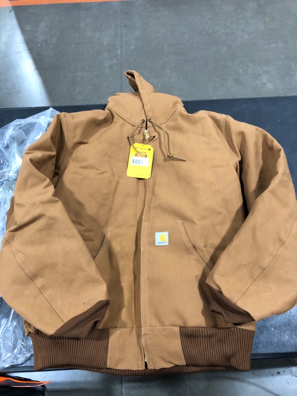 Photo 2 of Carhartt Men's Loose Fit Firm Duck Insulated Flannel-Lined Active Jacket Medium Carhartt Brown