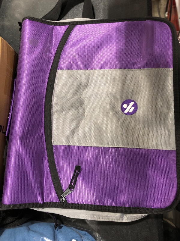 Photo 2 of Kinbashi 2-Inch 3 Rings Zipper Binder, Holds 15-Inch Laptop, Handle and Shoulder Strap Included, Purple