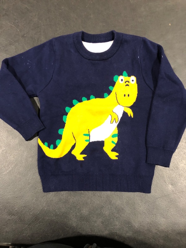 Photo 1 of [Size 3T] Toddler Sweater- Navy Dino