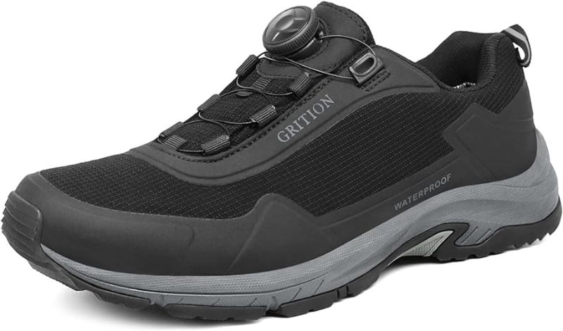 Photo 1 of [Size 11] GRITION Men's Waterproof Hiking Shoe Low Height Walking Comfortable Trekking Shoes Lightweight Anti Slip Outdoor Breathable Black
